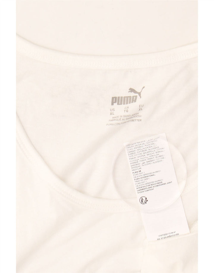 PUMA Womens Graphic Vest Top UK 18 XL White Cotton Vintage Puma and Second-Hand Puma from Messina Hembry 