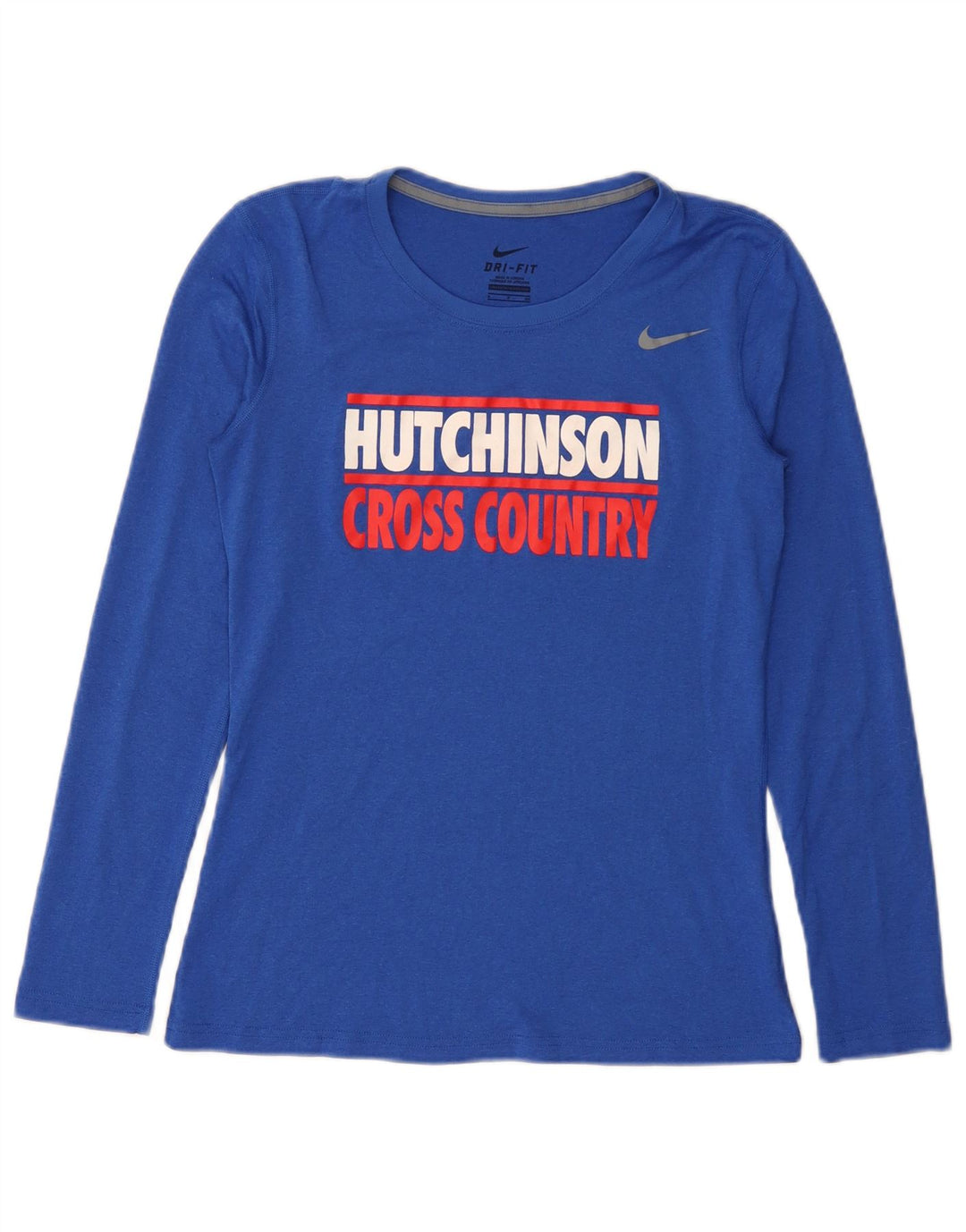 Nike Womens Hutchinson Graphic Top Manga Longa Reino Unido 10 Pequeno Azul Poliéster