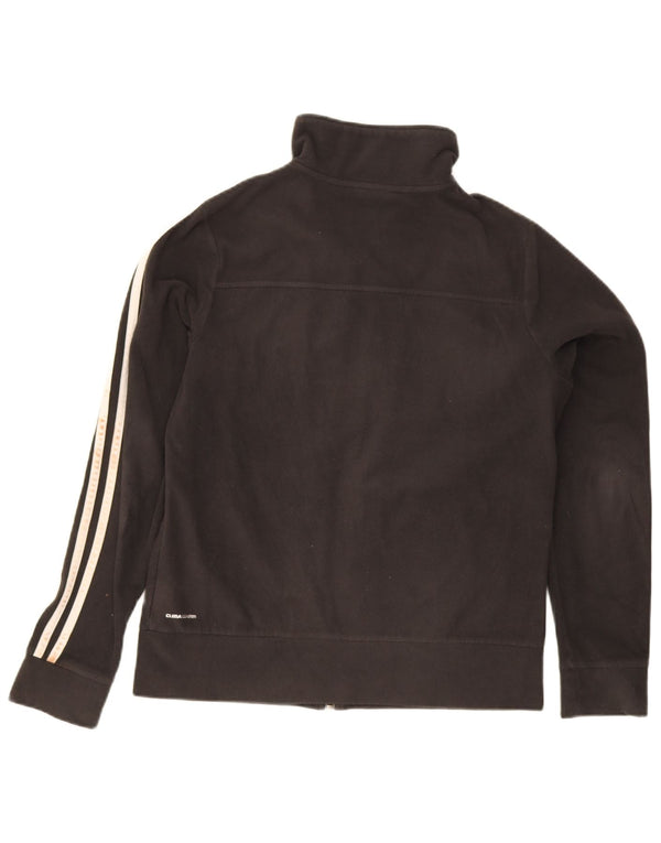 Adidas Womens Fleece Tracksuit Top Jacket UK 18 XL Preto Poliéster Esportes