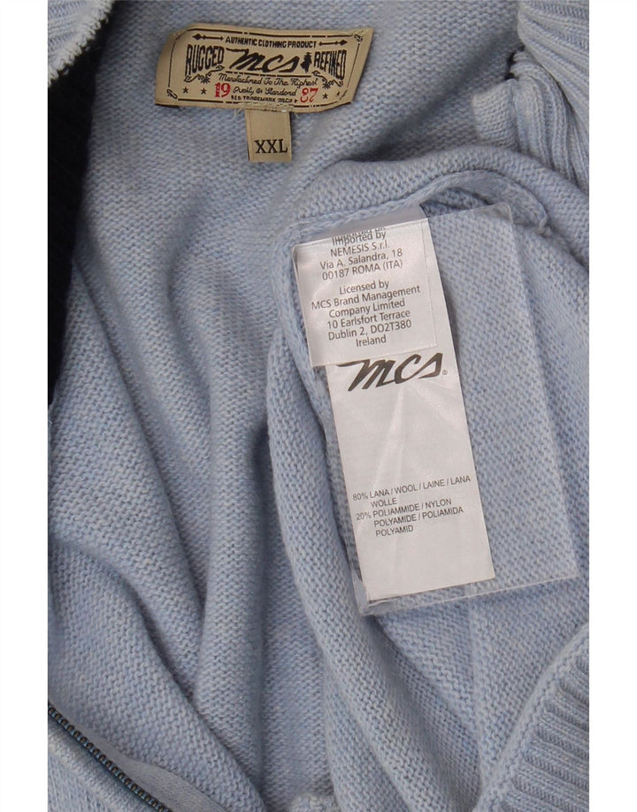 MARLBORO CLASSICS Suéter cardigã masculino 2XL lã azul