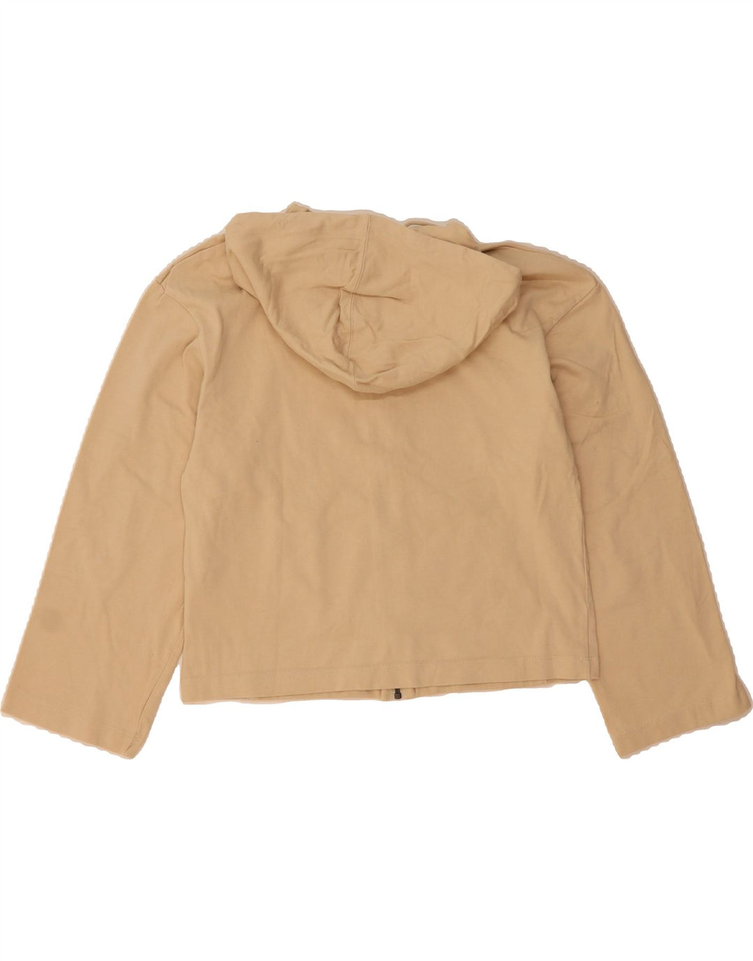 NIKE Womens Oversized Crop Zip Hoodie Sweater UK 6 XS Beige Cotton Vintage Nike and Second-Hand Nike from Messina Hembry 