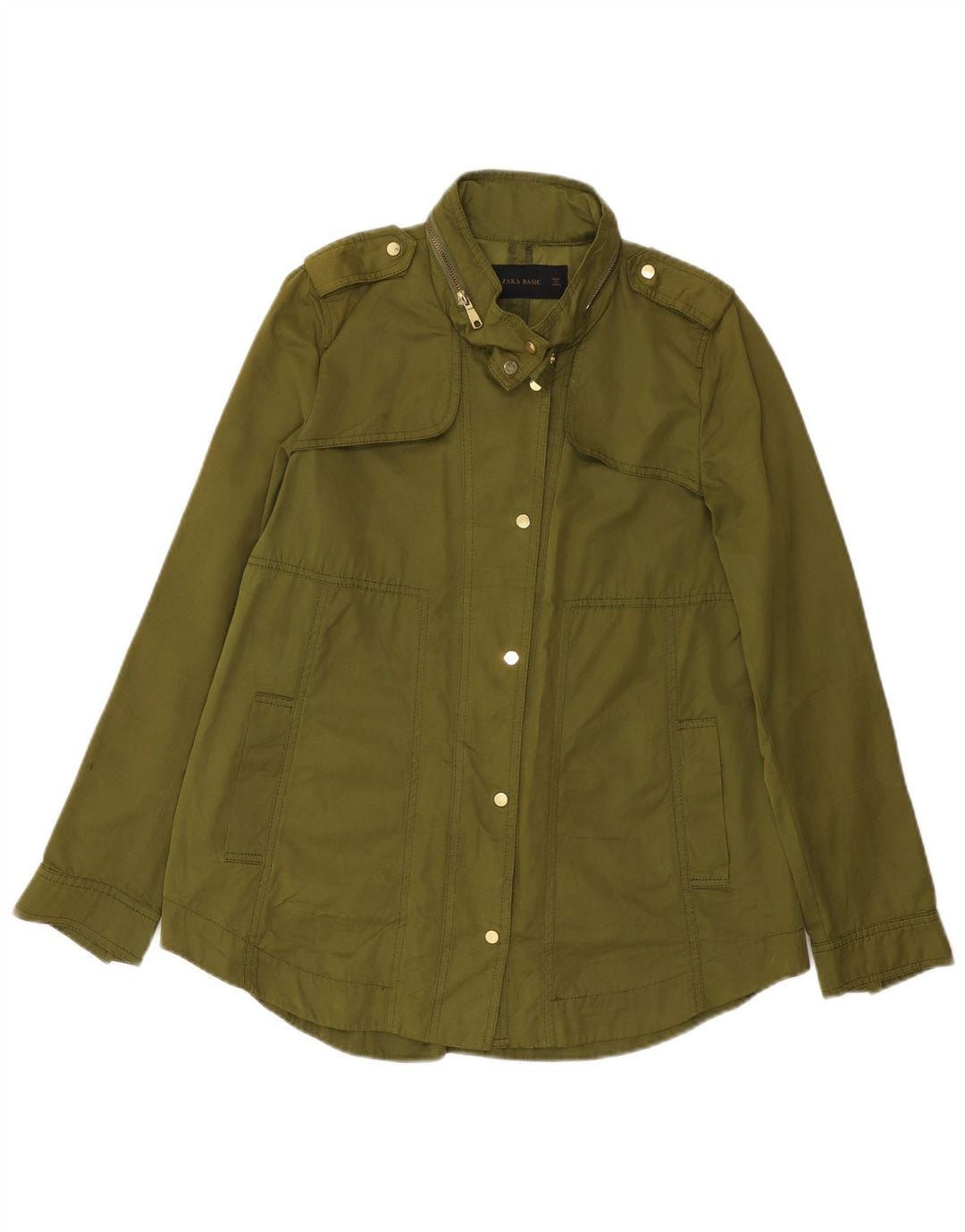 Jaqueta militar feminina Zara UK 10 pequena verde