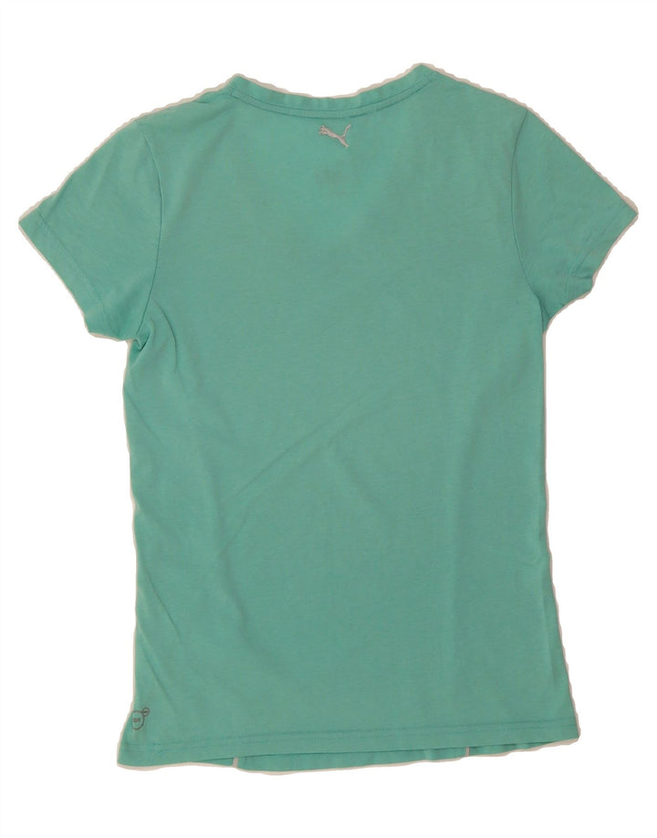 PUMA Womens T-Shirt Top UK 10 Small Green Cotton Vintage Puma and Second-Hand Puma from Messina Hembry 