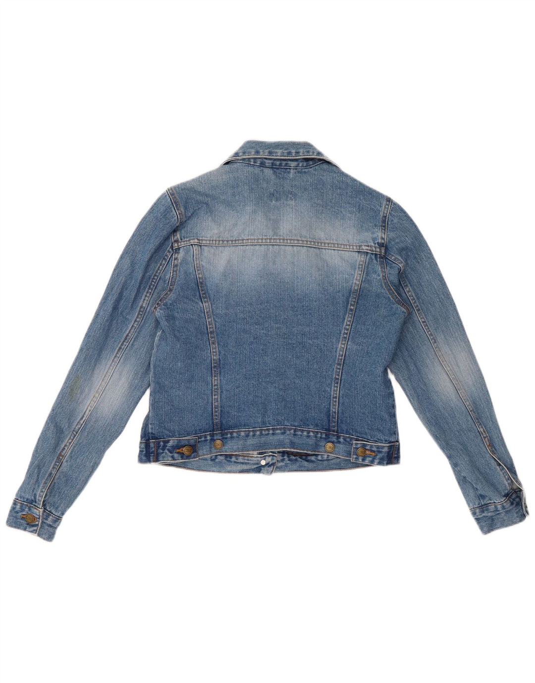 Jaqueta jeans feminina VINTAGE UK 14 grande algodão azul