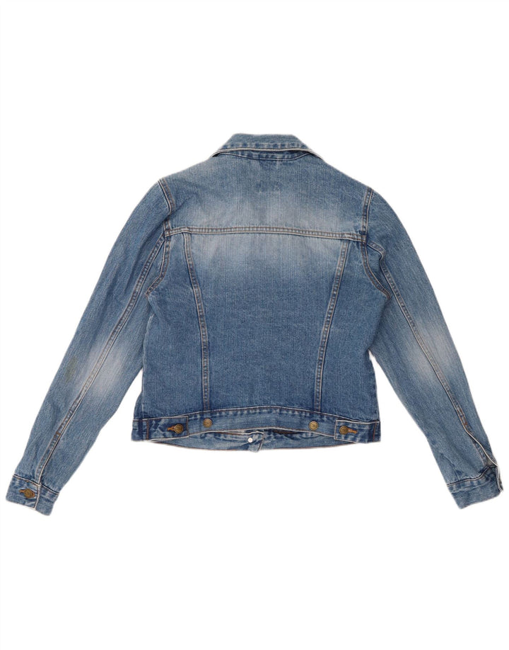 Jaqueta jeans feminina VINTAGE UK 14 grande algodão azul