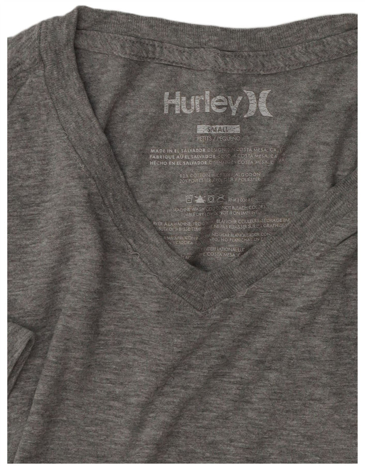 Camiseta masculina Hurley Top pequeno algodão manchado cinza