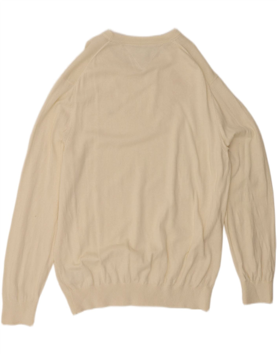 TOMMY HILFIGER Mens Boat Neck Jumper Sweater XL Off White Cotton Vintage Tommy Hilfiger and Second-Hand Tommy Hilfiger from Messina Hembry 