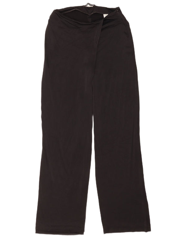 Zara Calça feminina casual de ajuste solto médio W28 L34 Viscose preta