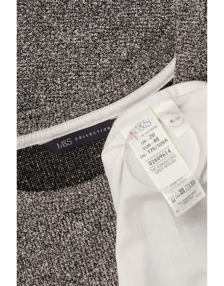 Blusa feminina Marks & Spencer UK 20 2XL poliéster manchado cinza