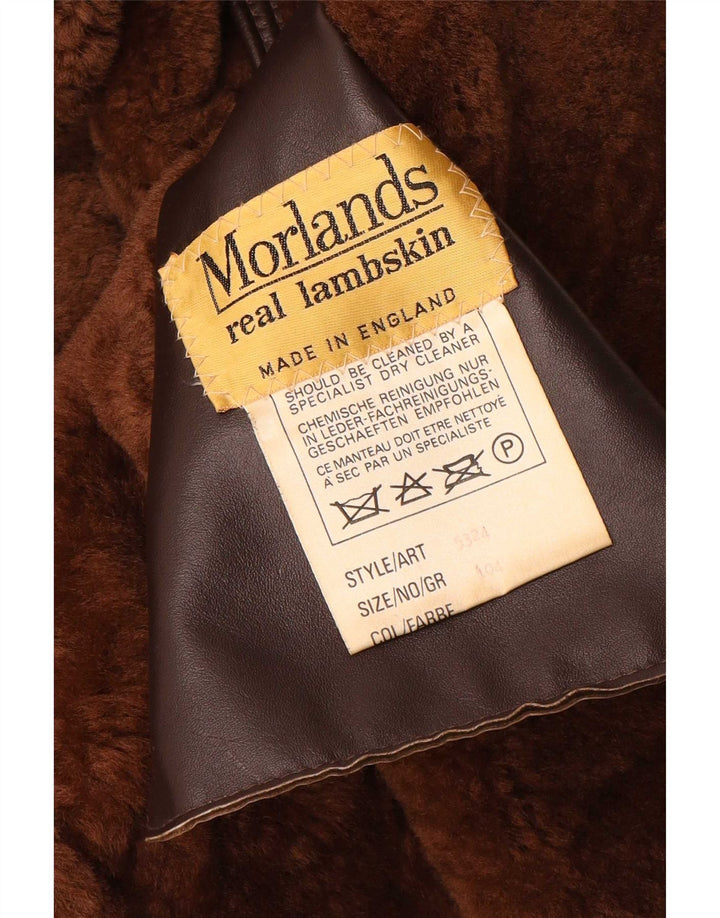 Casaco feminino grande de shearling Morlands Reino Unido 16 grande pele de carneiro marrom