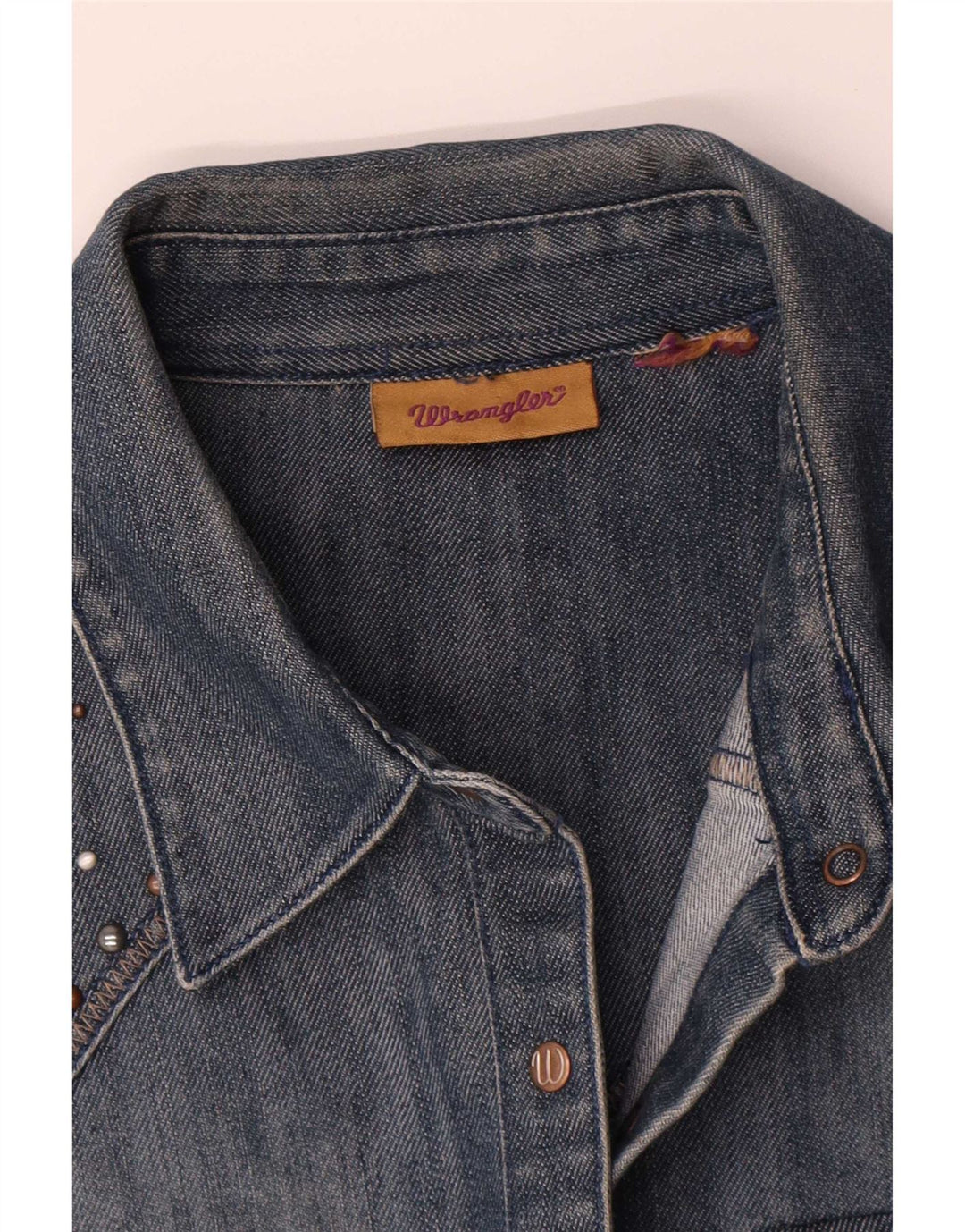 Camisa jeans feminina sem mangas Wrangler Reino Unido 16 grande azul