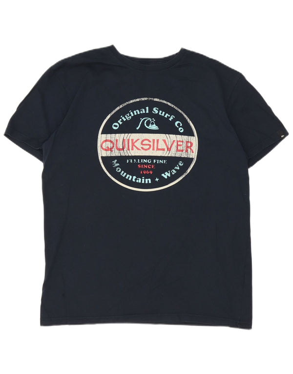 Camiseta masculina Quiksilver Regular Fit gráfica de algodão azul marinho médio