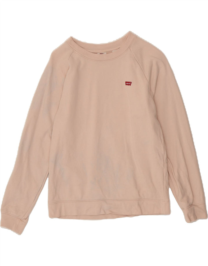 LEVI'S Womens Oversized Sweatshirt Jumper UK 6 XS Pink Cotton Vintage Levi's and Second-Hand Levi's from Messina Hembry 