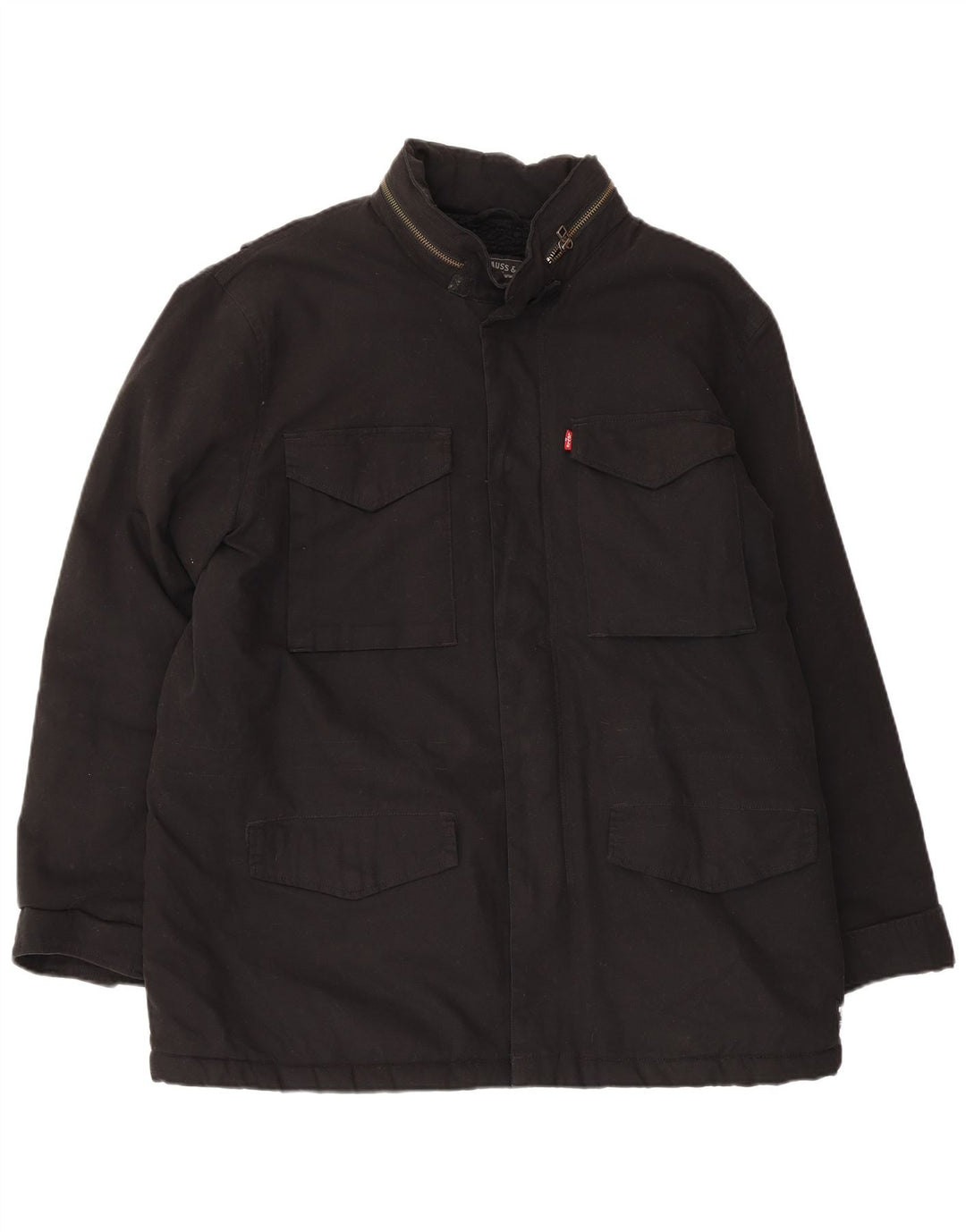 Jaqueta utilitária masculina Sherpa LEVI'S Reino Unido 42 XL algodão preto
