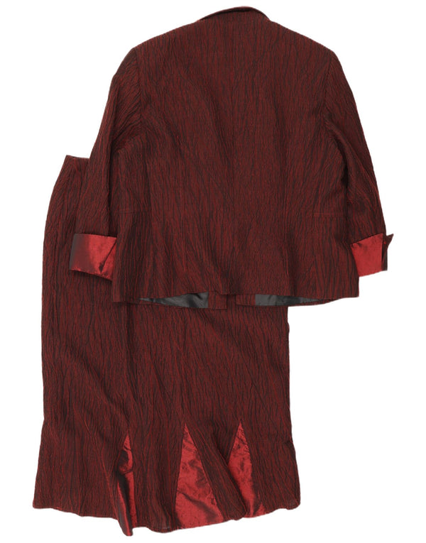 Conjunto de saia feminina John Bentley de 2 peças UK 18 XL W36 vermelho colorblock