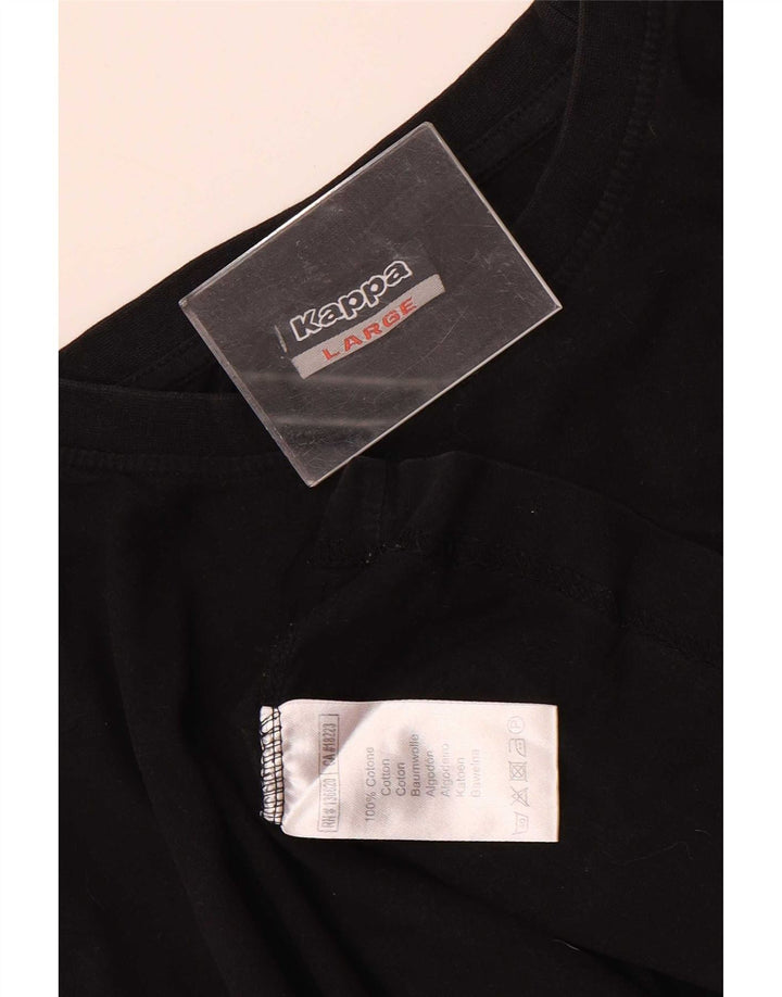 Camiseta masculina Kappa Top grande algodão preto