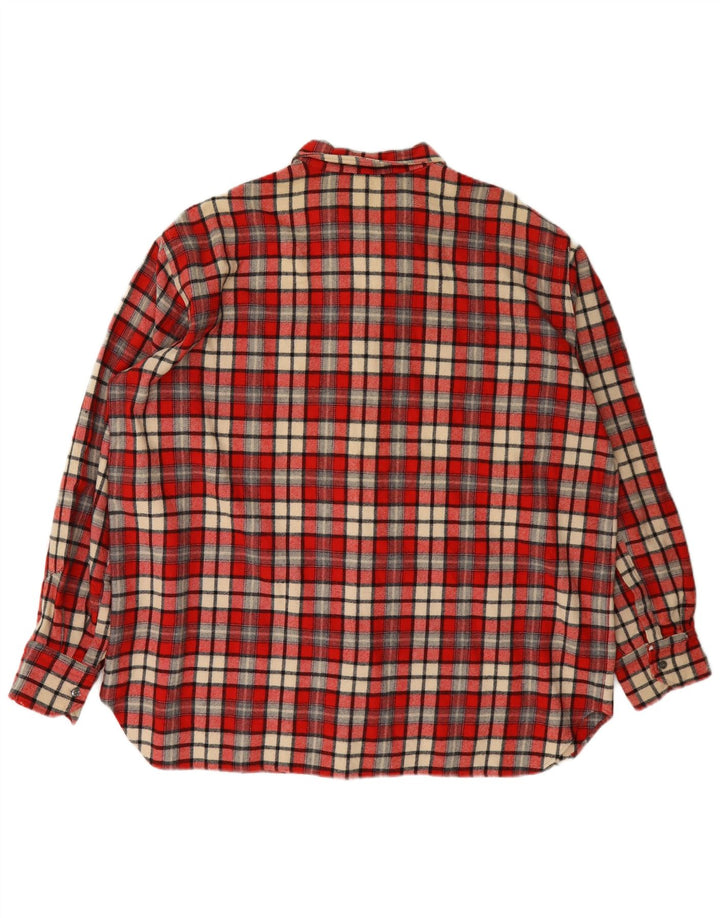 Camisa masculina vintage de flanela XL vermelha xadrez de lã
