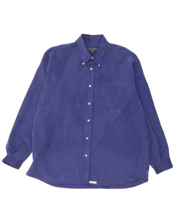 Camisa masculina Ted Baker tamanho 4 grande azul polinosico