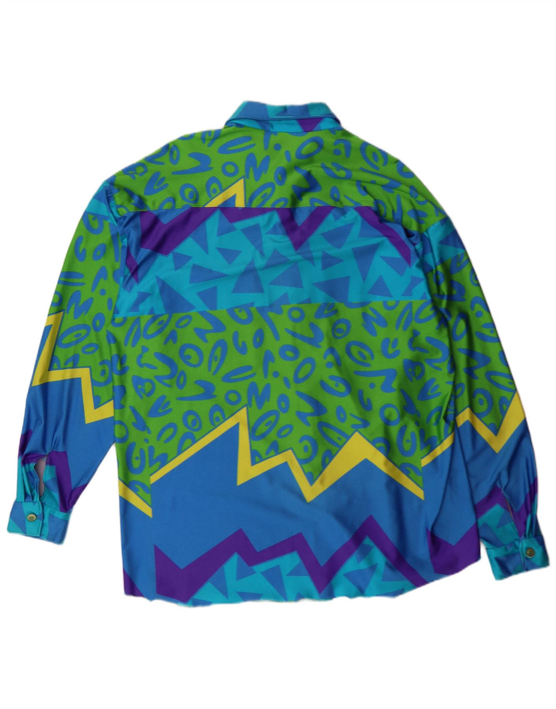 Camisa masculina VINTAGE XL azul geométrica