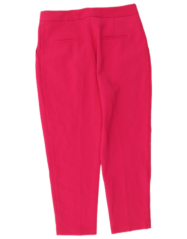 Calça cortada feminina Topshop UK 14 grande W32 L25 poliéster rosa