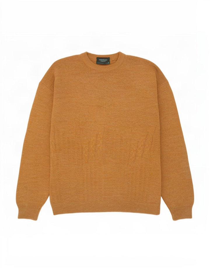 Suéter vintage masculino com gola redonda XL bege