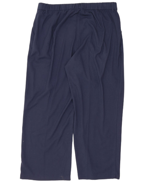 Calça feminina Hollister de cintura ultra alta 2XL W40 L29 poliéster azul marinho