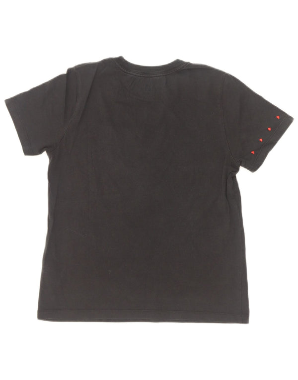 Camiseta feminina Converse com estampa gráfica UK 10 pequena algodão preto