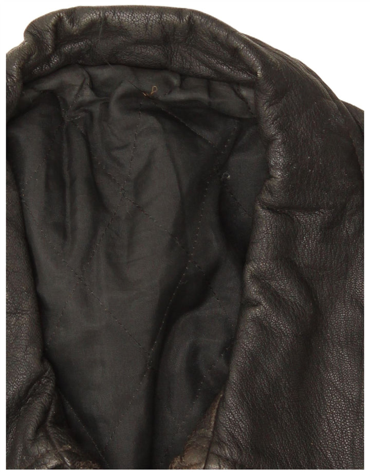 Jaqueta de couro masculina vintage UK 40 grande couro preto