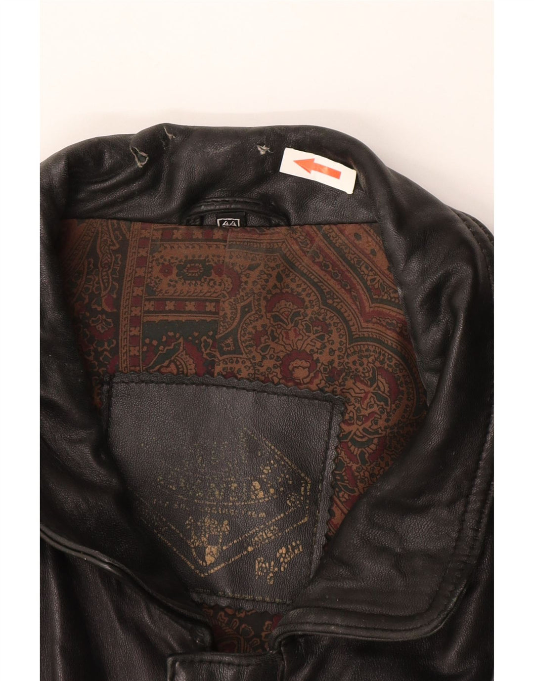 Jaqueta de couro masculina vintage UK 44 2XL couro preto