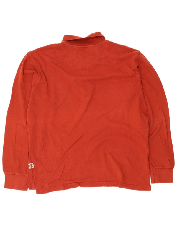 Camisa polo masculina de manga comprida Timberland grande algodão laranja