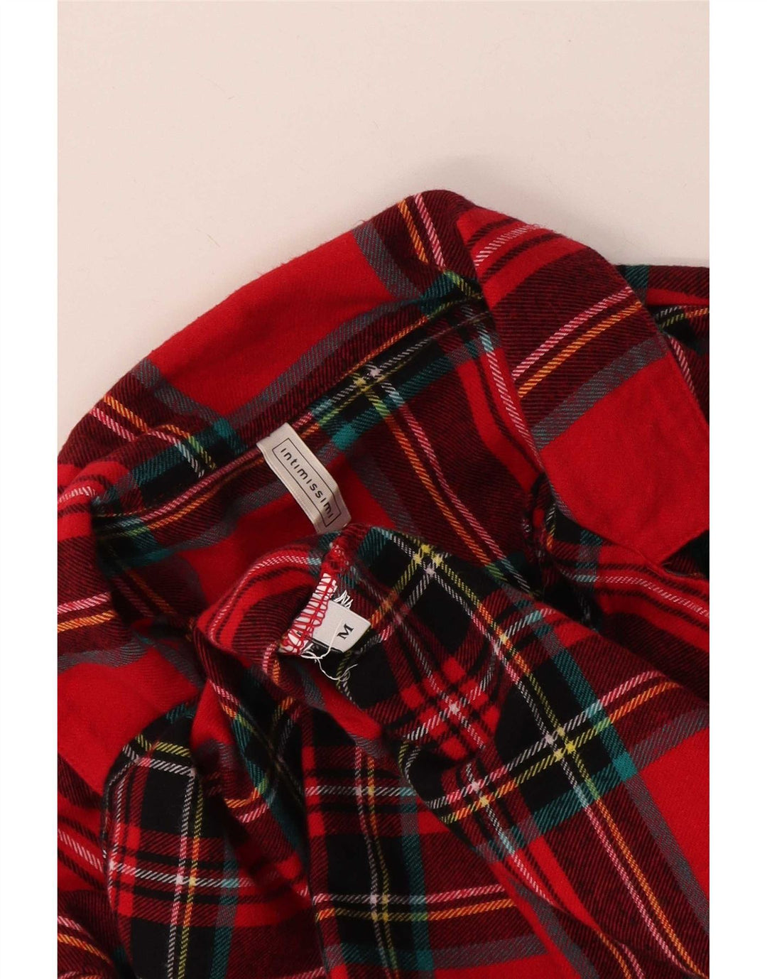 Camisa de flanela feminina Intimissimi Reino Unido 12 xadrez vermelho médio
