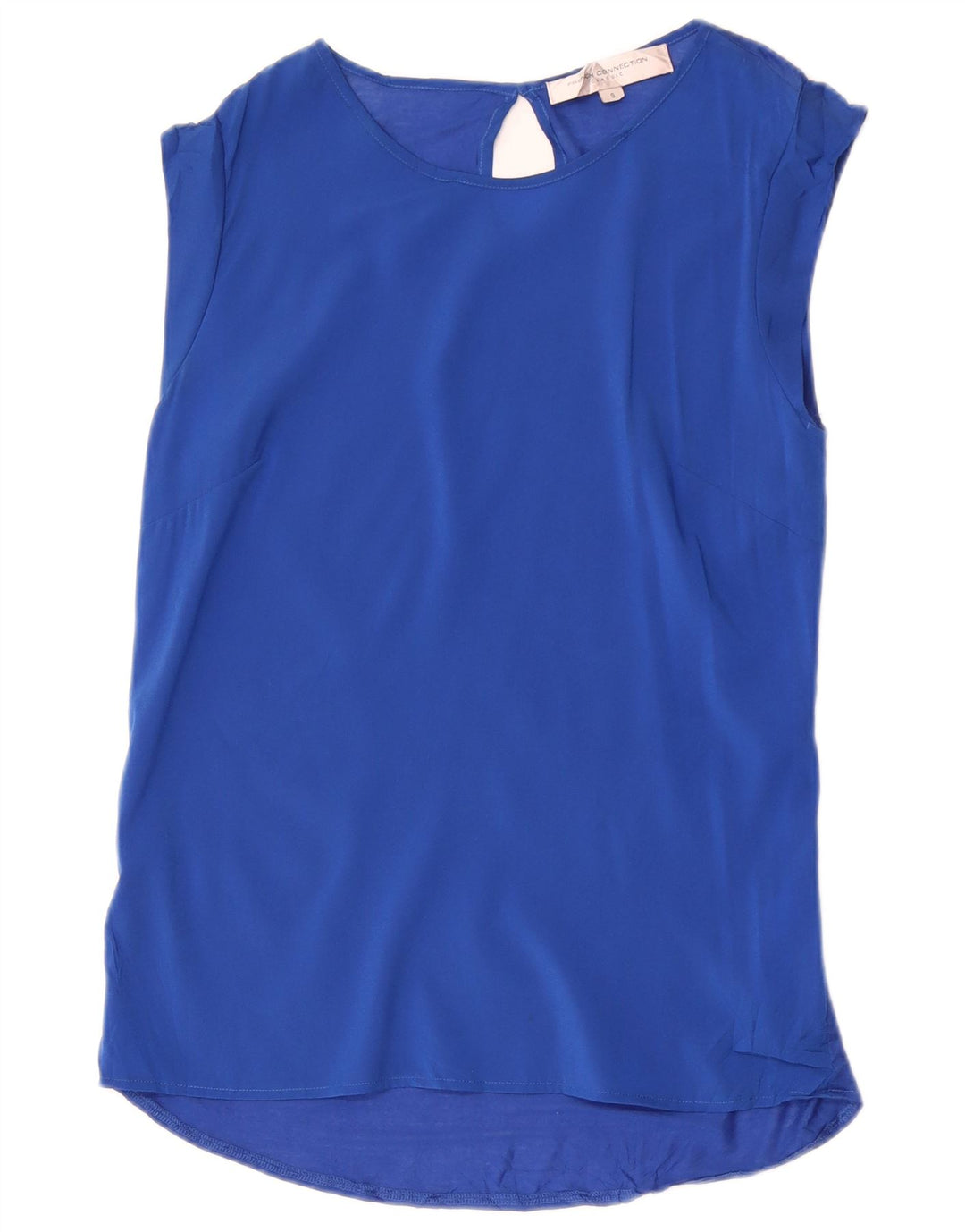 Blusa sem mangas feminina French Connection Top Reino Unido 10 poliéster azul pequeno