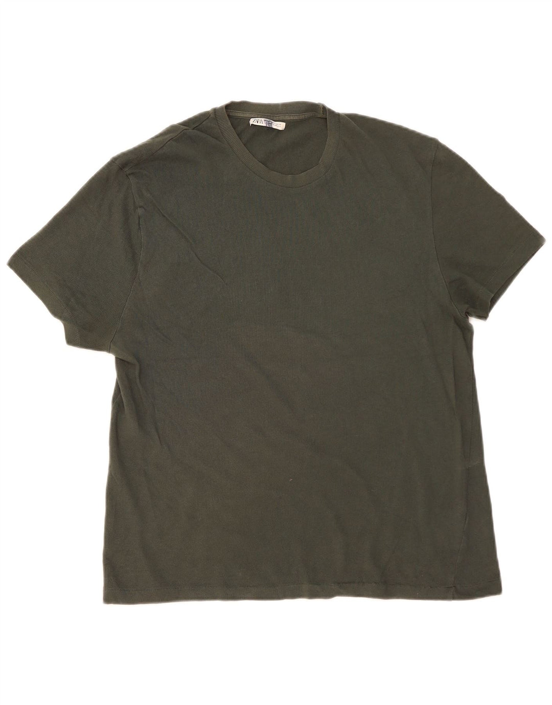 Camiseta masculina Zara Top grande cáqui