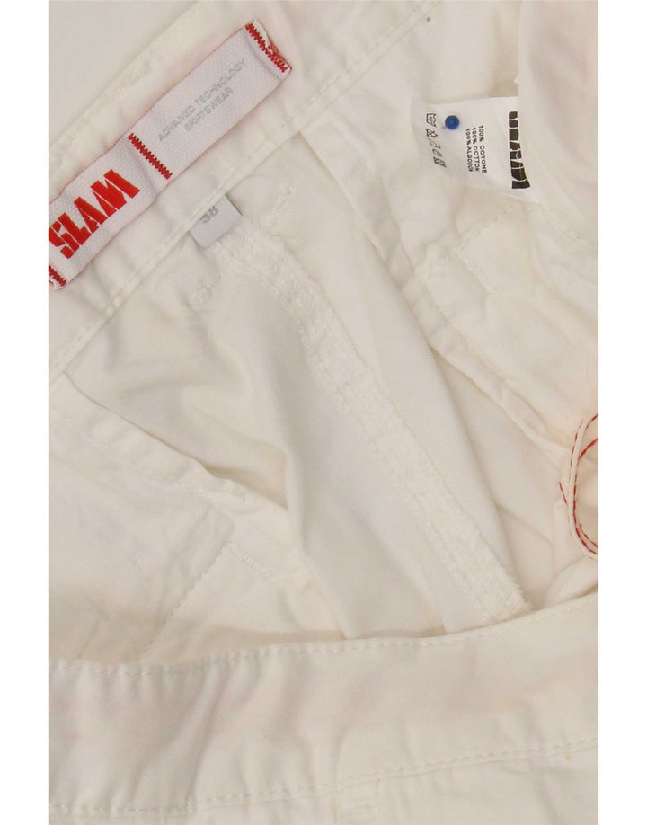 Slam Mens Cargo Shorts W38 XL Algodão Branco