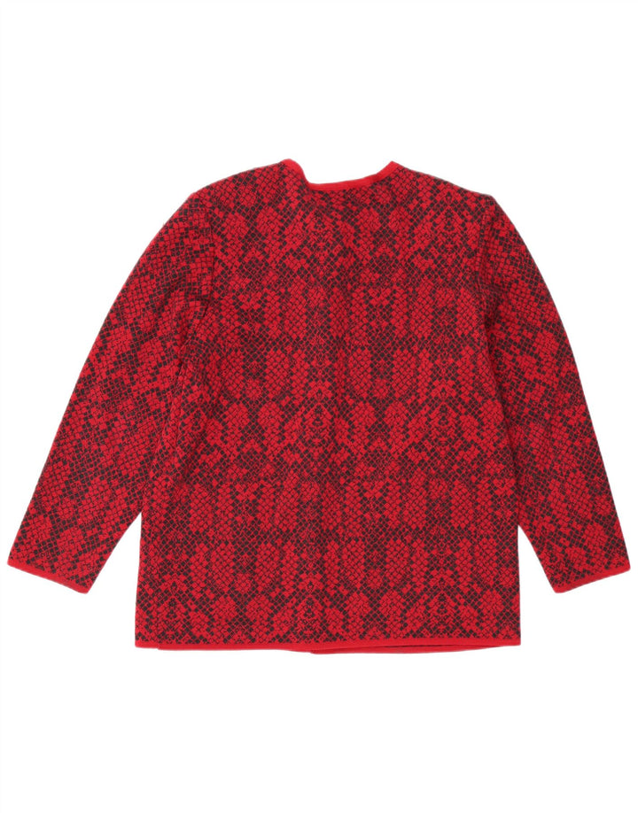 Cardigã feminino Giuly IT 48 XL vermelho Fair Isle lã
