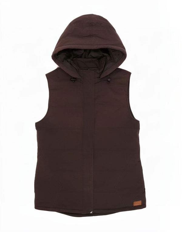 Colete acolchoado com capuz feminino Volcom UK 12 poliéster preto médio