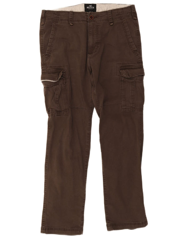 Calça cargo slim masculina Hollister W34 L32 algodão marrom