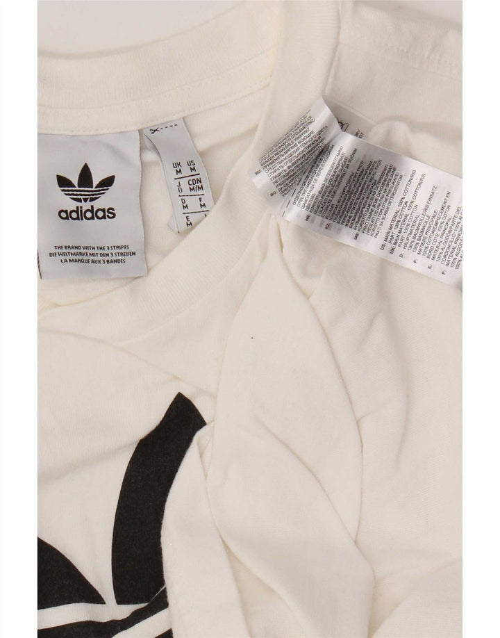 Adidas Mens Graphic T-Shirt Top Médio Algodão Branco