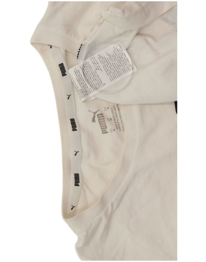 Camiseta masculina gráfica PUMA Top médio algodão branco