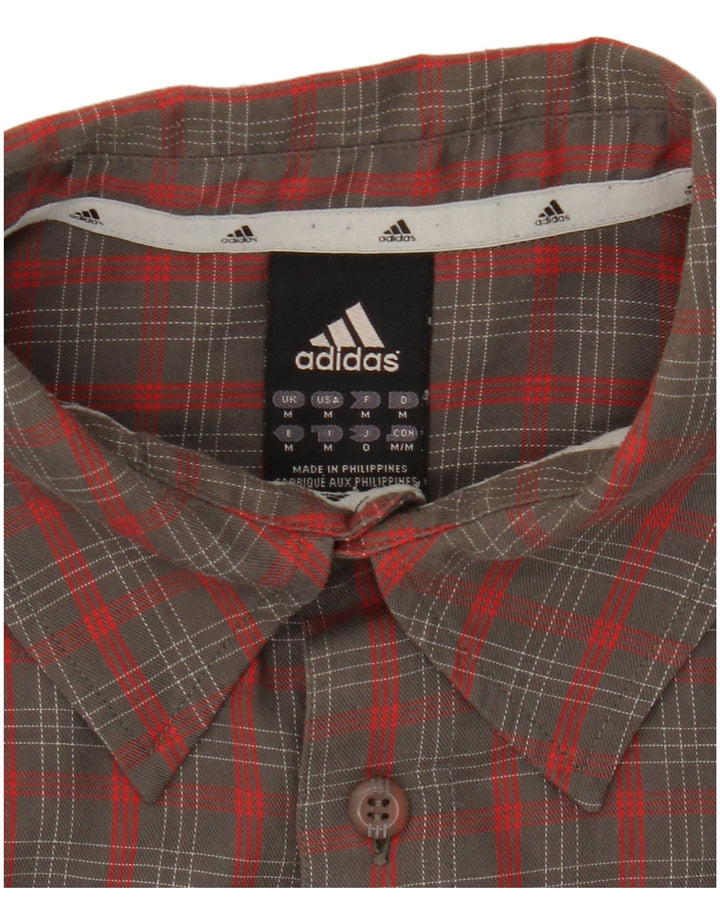 Camisa de flanela masculina Adidas cinza médio