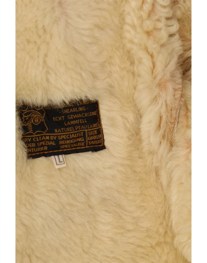 Jaqueta masculina vintage de shearling UK 40 grande shearling bege