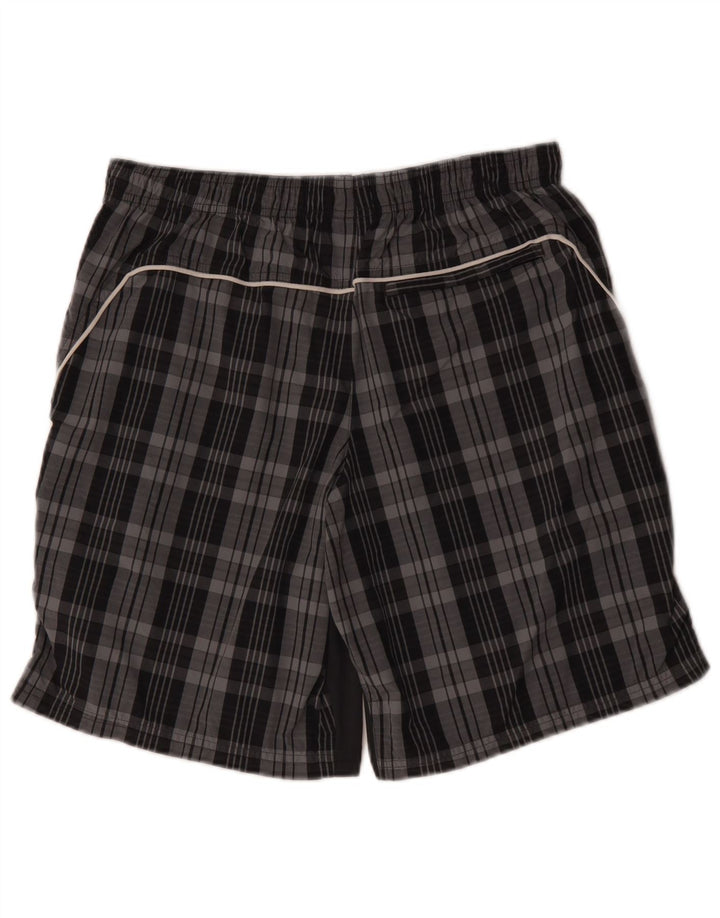 Shorts esportivos masculinos Nike médio cinza xadrez poliéster