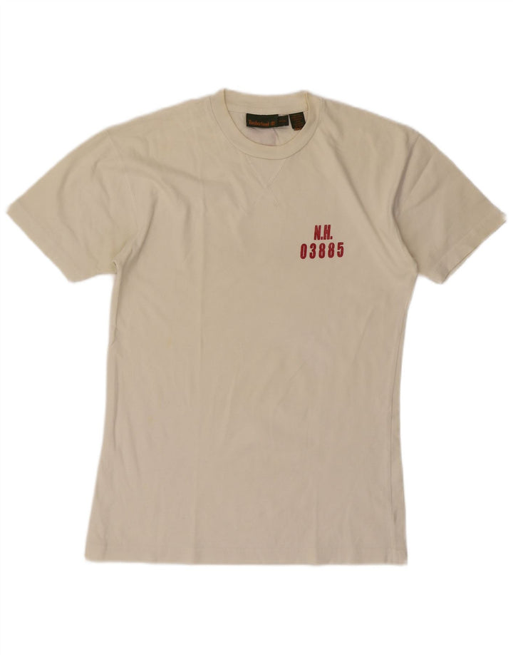Timberland Camiseta masculina gráfica top pequeno algodão branco