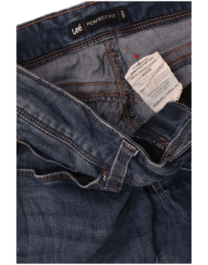 Calça jeans reta feminina Lee US 4 pequena W28 L30 algodão azul