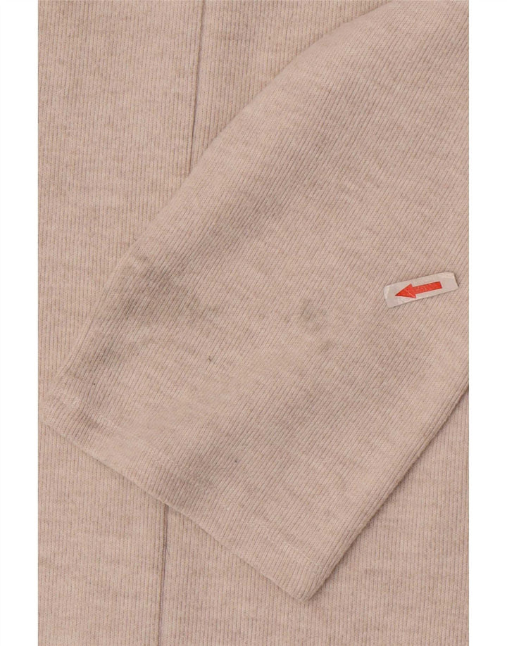 Zara Vestido feminino manga 3/4, Reino Unido 12 Médio Bege