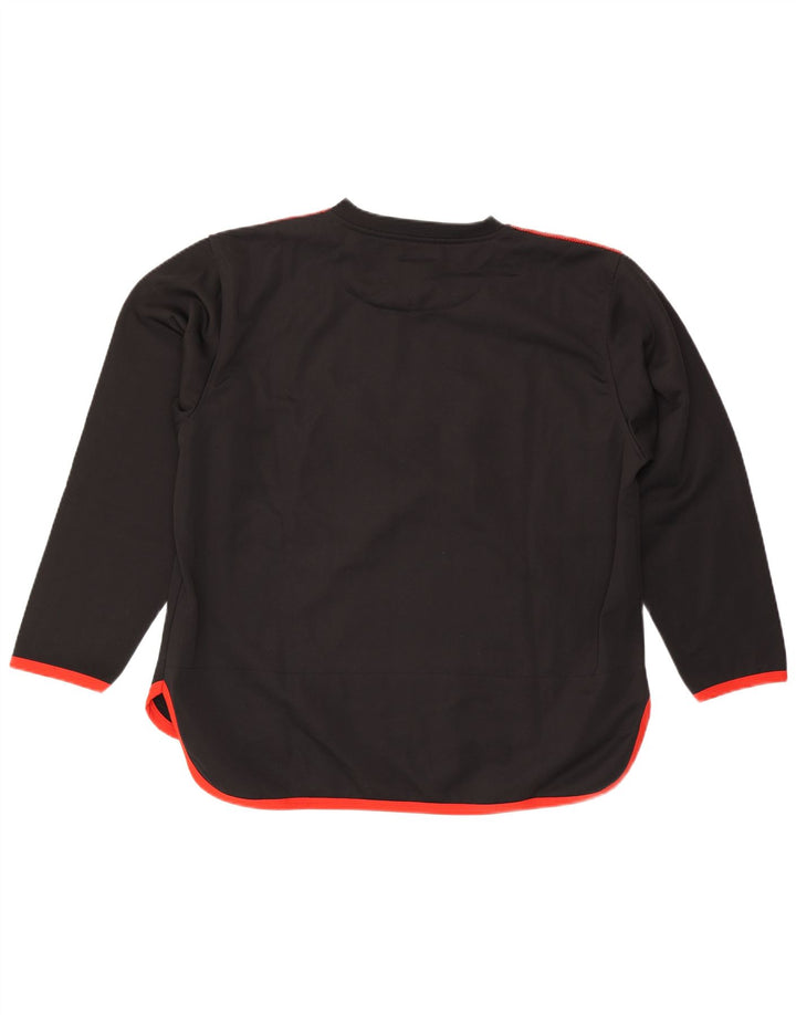 Pulôver masculino VINTAGE de poliéster grande em bloco colorido preto