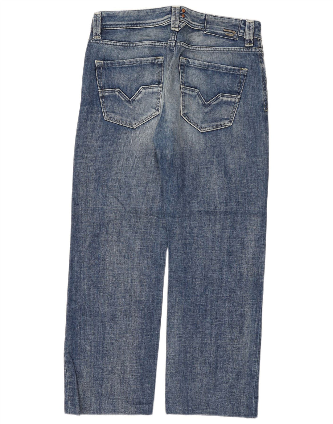 DIESEL Masculino Larkee Straight Jeans W30 L27 Azul Algodão