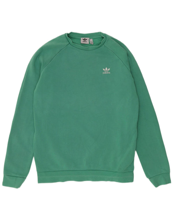 Adidas Mens Moletom Jumper Grande Algodão Verde