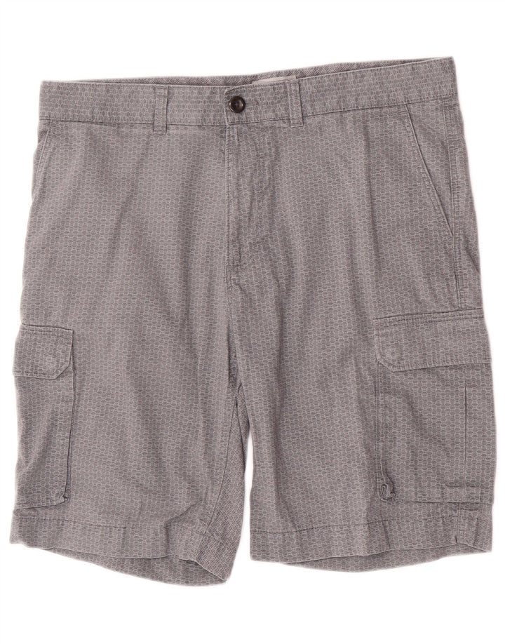Shorts cargo masculino Marks & Spencer W34 grande algodão geométrico cinza
