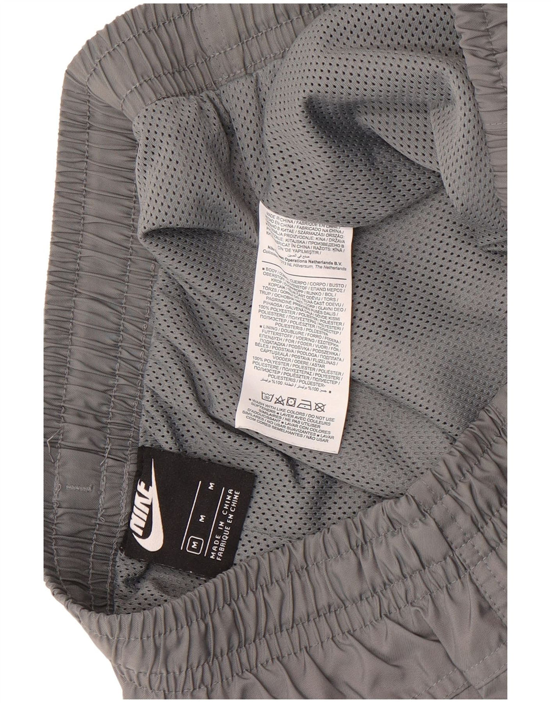 Shorts de natação masculinos Nike poliéster cinza médio